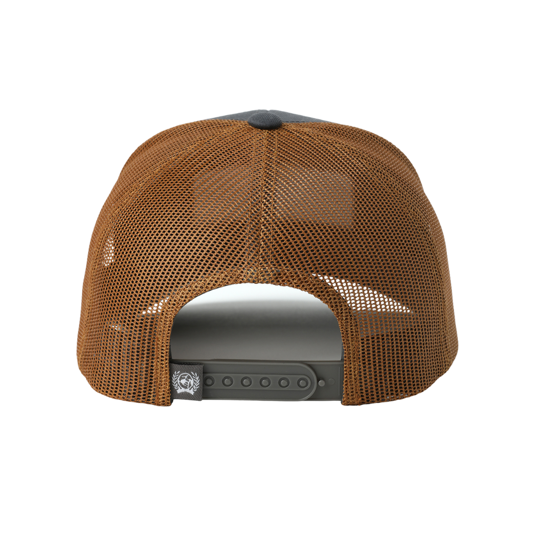 Cinch Men's Charcoal & Brown Logo Patch Trucker Cap MCC0660652