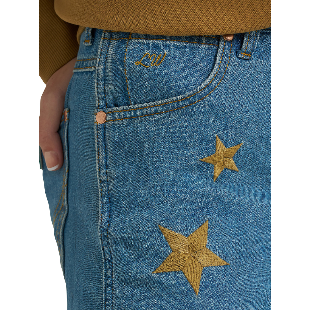 Wrangler X Lainey Wilson Ladies Embroidered Cowboy Denim Short 112375881