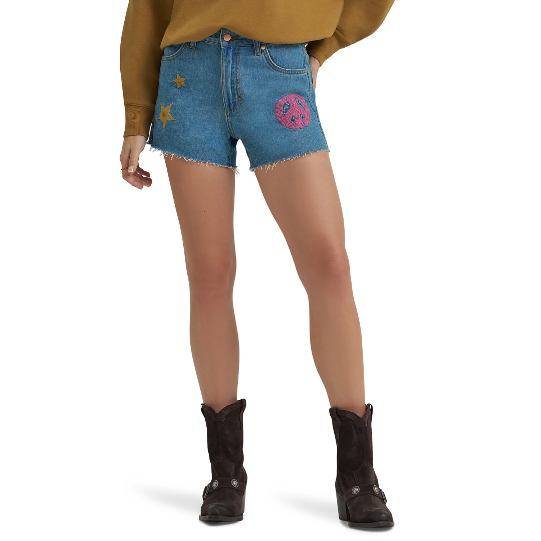 Wrangler X Lainey Wilson Ladies Embroidered Cowboy Denim Short 112375881