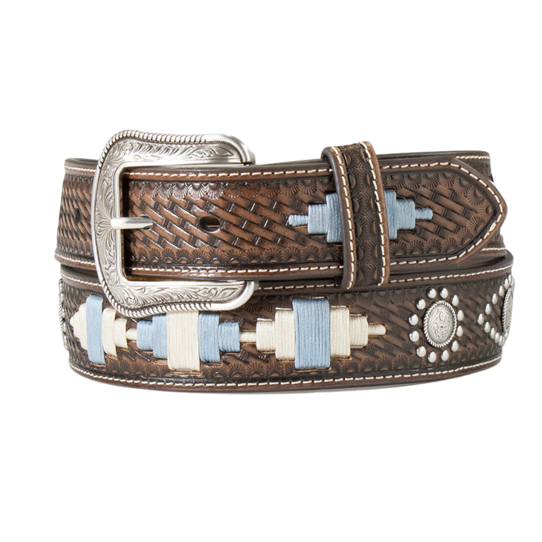 3D Men's Basketweave Sunburst Embossed Western Belt D100015802