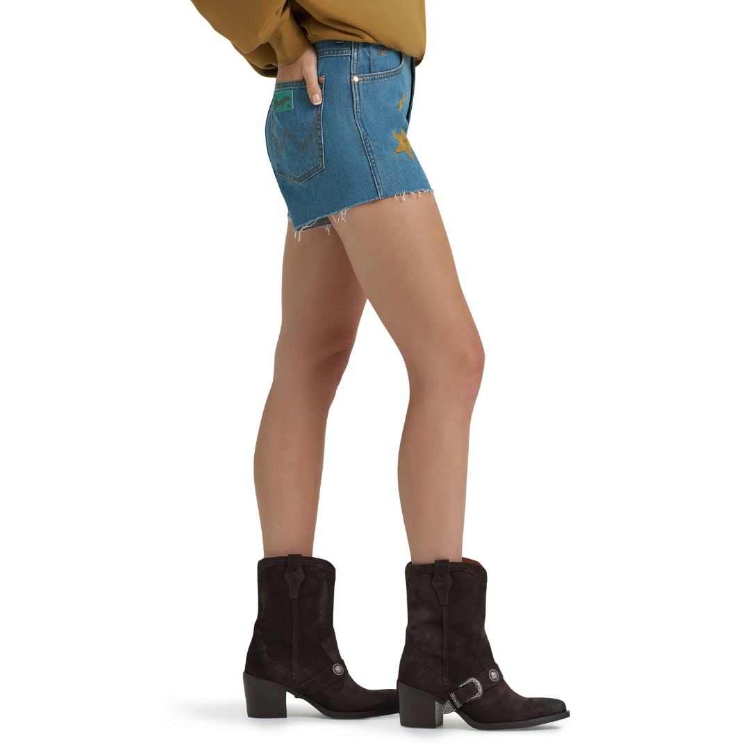 Wrangler X Lainey Wilson Ladies Embroidered Cowboy Denim Short 112375881