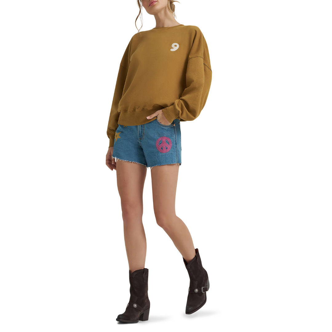 Wrangler X Lainey Wilson Ladies Embroidered Cowboy Denim Short 112375881