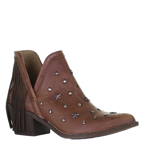 Circle G by Corral Ladies Caramel Studs & Fringe Ankle Booties Q0187
