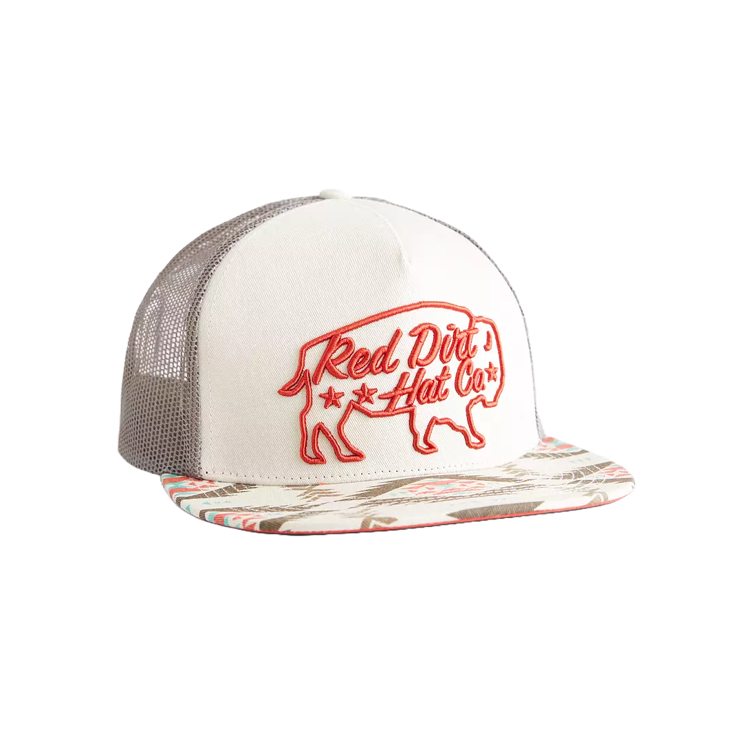 Red Dirt Hat Co. Big Bison Cream Trucker Hat RDHC-271