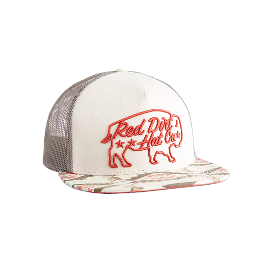 Red Dirt Hat Co. Big Bison Cream Trucker Hat RDHC-271