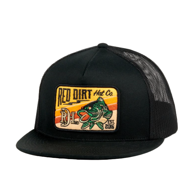 Red Dirt Hat Co Men's Wallhanger Graphic Black Trucker Cap RDHC-387