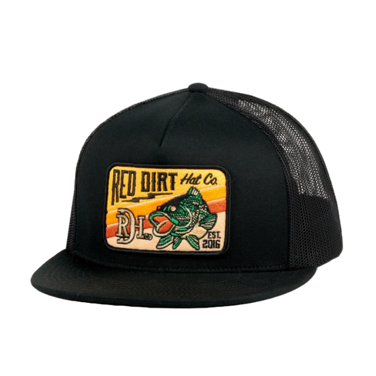 Red Dirt Hat Co Men's Wallhanger Graphic Black Trucker Cap RDHC-387