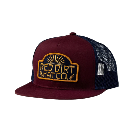 Red Dirt Hotel Lights Graphic Maroon & Navy Trucker Cap RDHC-425