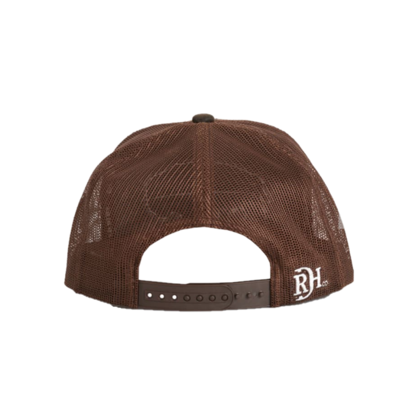 Red Dirt Hat Co. Rustic Bison Graphic Leathered Brown Trucker Cap RDHC-455