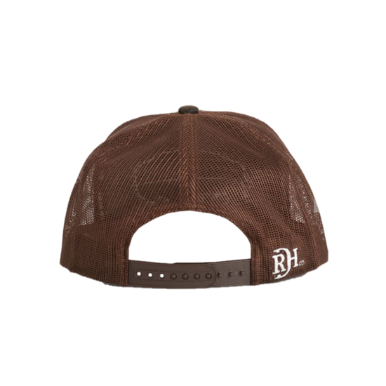 Red Dirt Hat Co. Rustic Bison Graphic Leathered Brown Trucker Cap RDHC-455