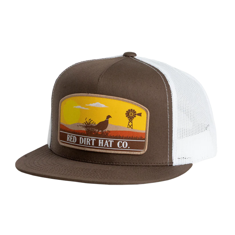 Red Dirt Hat Co. Fly Open Plains Graphic Brown Trucker Cap RDHC-542