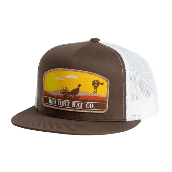 Red Dirt Hat Co. Fly Open Plains Graphic Brown Trucker Cap RDHC-542