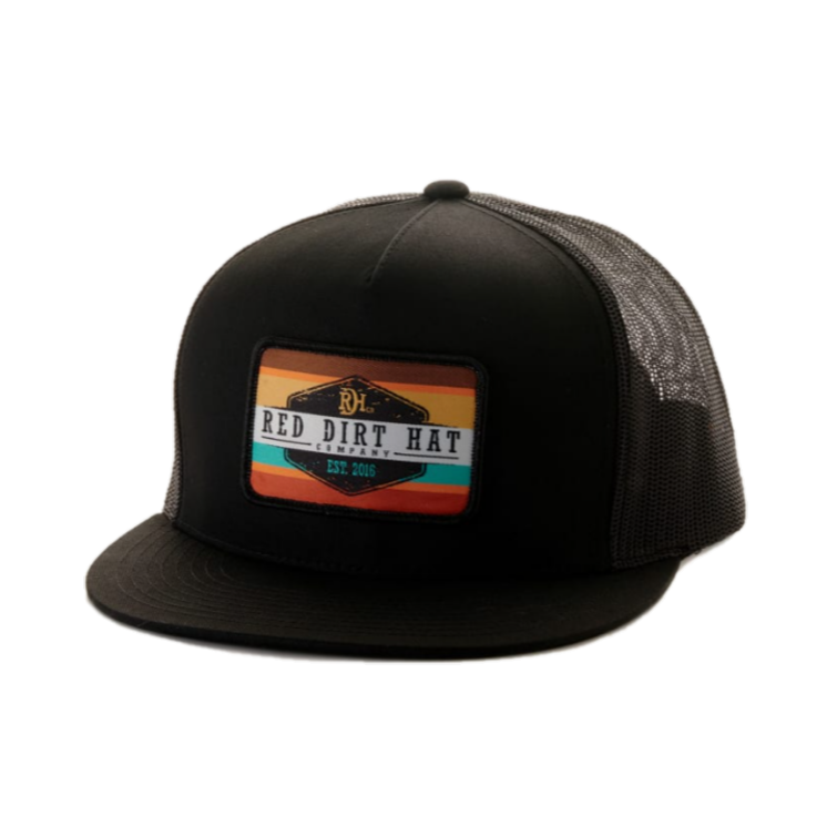 Red Dirt Hat Co. Youth Army Sunset Graphic Black Trucker Cap RDHC-Y17