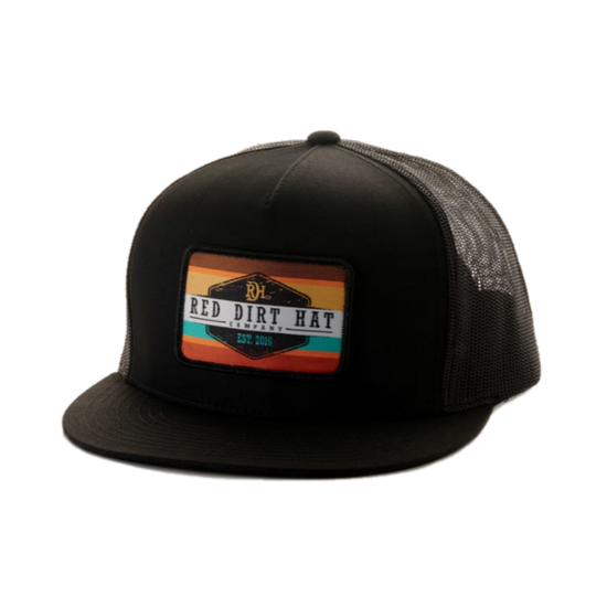 Red Dirt Hat Co. Youth Army Sunset Graphic Black Trucker Cap RDHC-Y17
