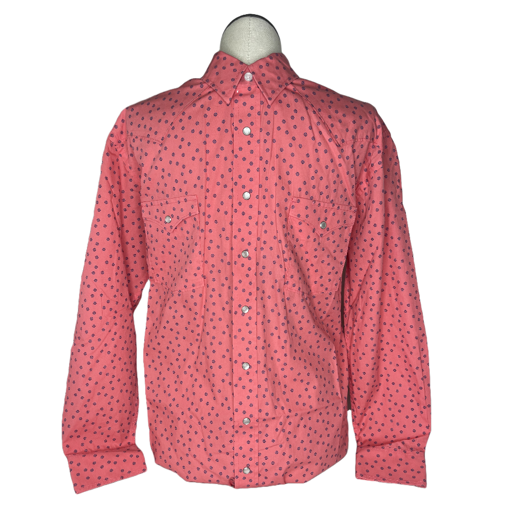Panhandle Rough Stock Men's Geometric Print Coral Snap Shirt RMN2S03834