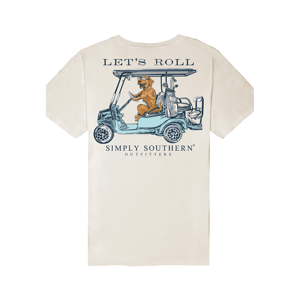 Simply Southern Men's Let's Roll Graphic Tan T-Shirt ROLL-WISP