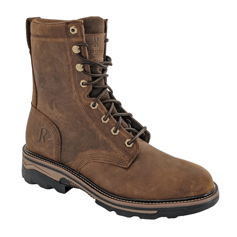 R. Watson Men's Peanut Brown Lace Up Waterproof Work Boots RW1020-CT-WP