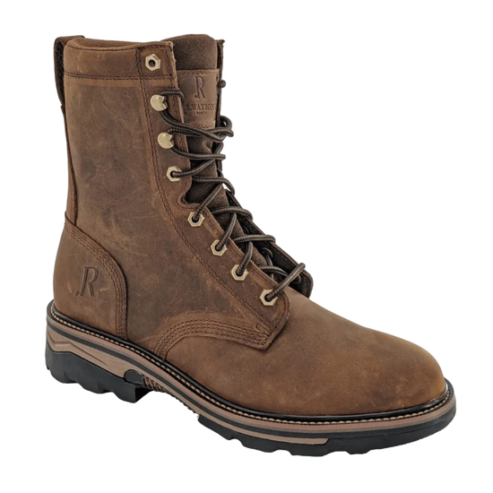 R. Watson Men's Peanut Brown Lace Up Waterproof Work Boots RW1020-CT-WP
