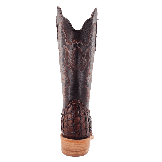 R. Watson Men's Chocolate Pirarucu Western Brown Boots RW7801-1