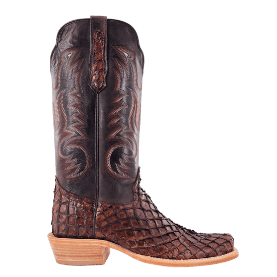 R. Watson Men's Chocolate Pirarucu Western Brown Boots RW7801-1