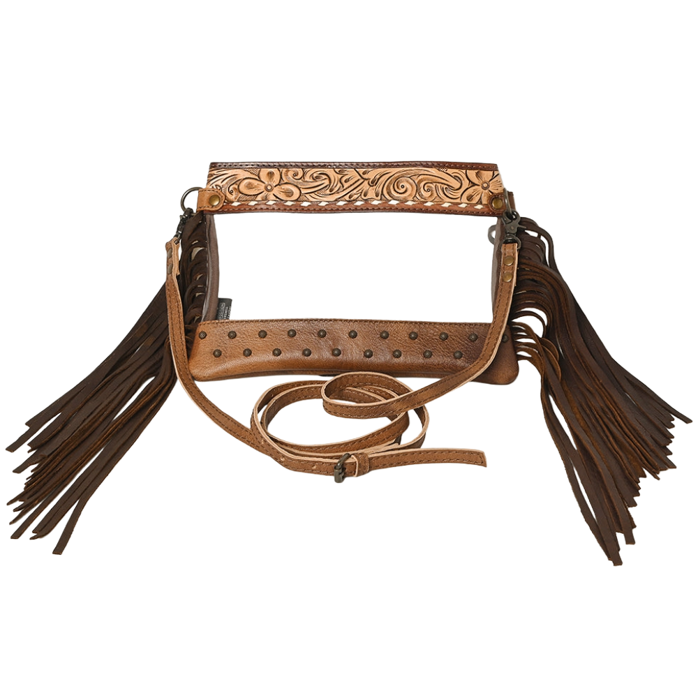 American Darling Ladies Genuine Western Leather Clear Crossbody Bag ADBG1174B