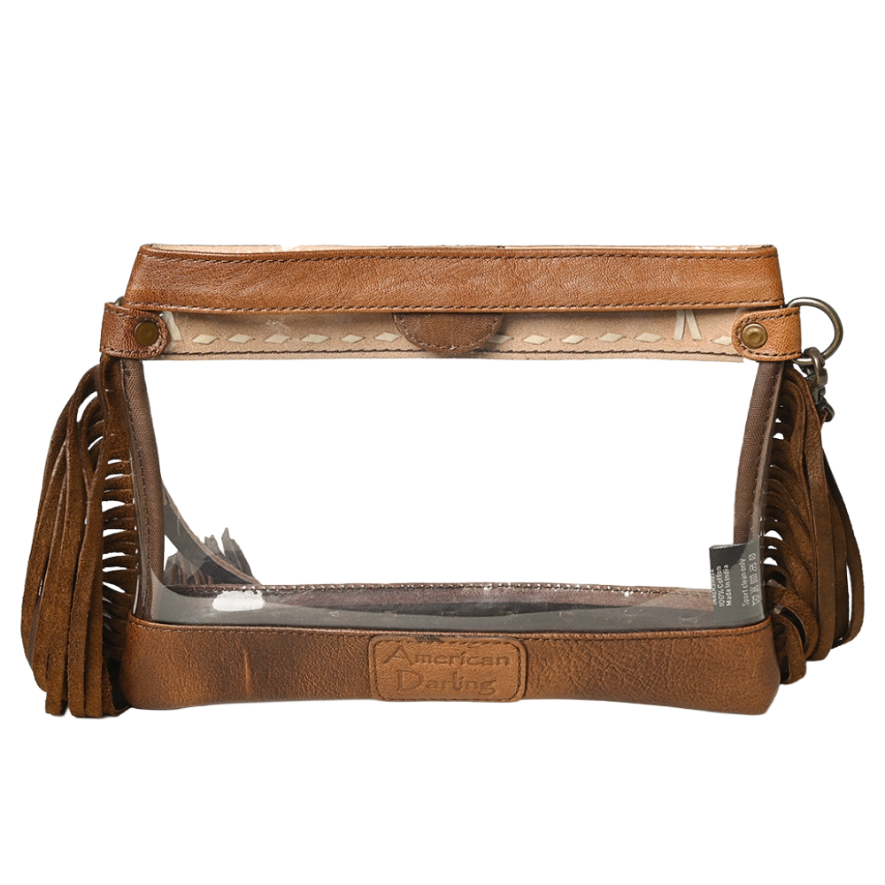 American Darling Ladies Genuine Western Leather Clear Crossbody Bag ADBG1174B