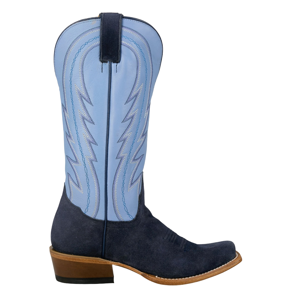 Tony Lama Ladies Siena Iris Blue Suede Leather Western Boot RN3622