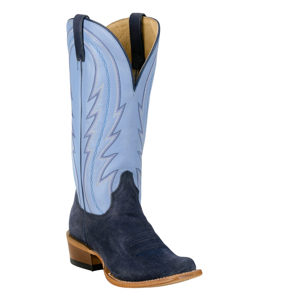 Tony Lama Ladies Siena Iris Blue Suede Leather Western Boot RN3622