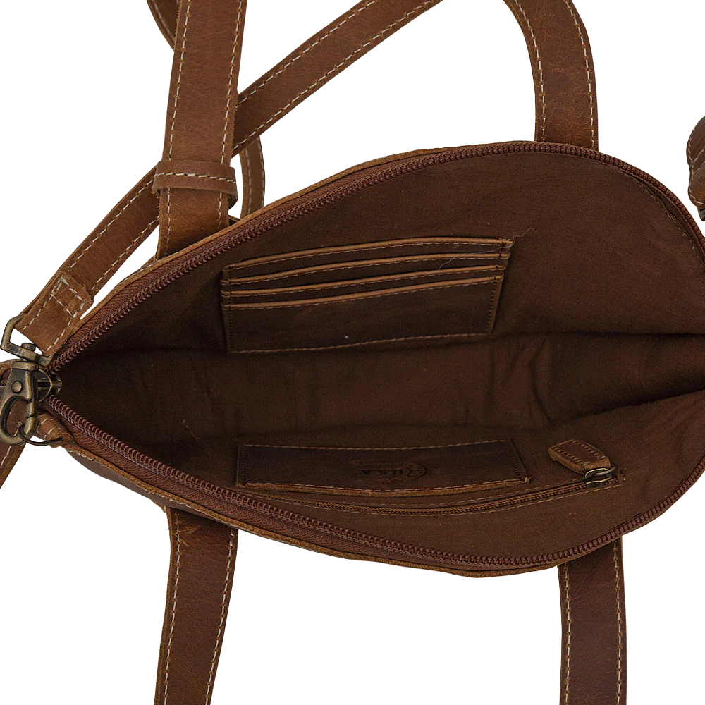 Myra Bag Ladies Brown Nest Leather & Hair On Bag S-5861