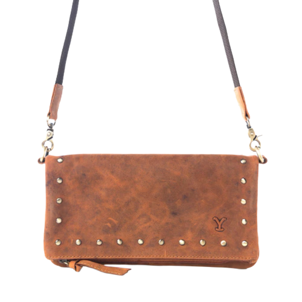 Myra Bag Ladies Yellowstone Amber Palisade Dark Brown Clutch S-13318