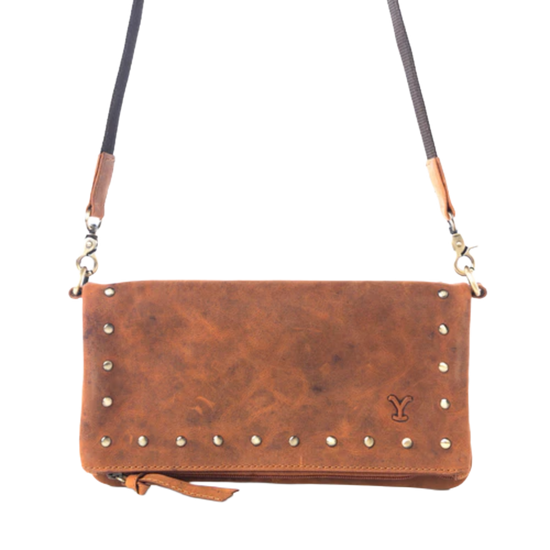 Myra Bag Ladies Yellowstone Amber Palisade Dark Brown Clutch S-13318