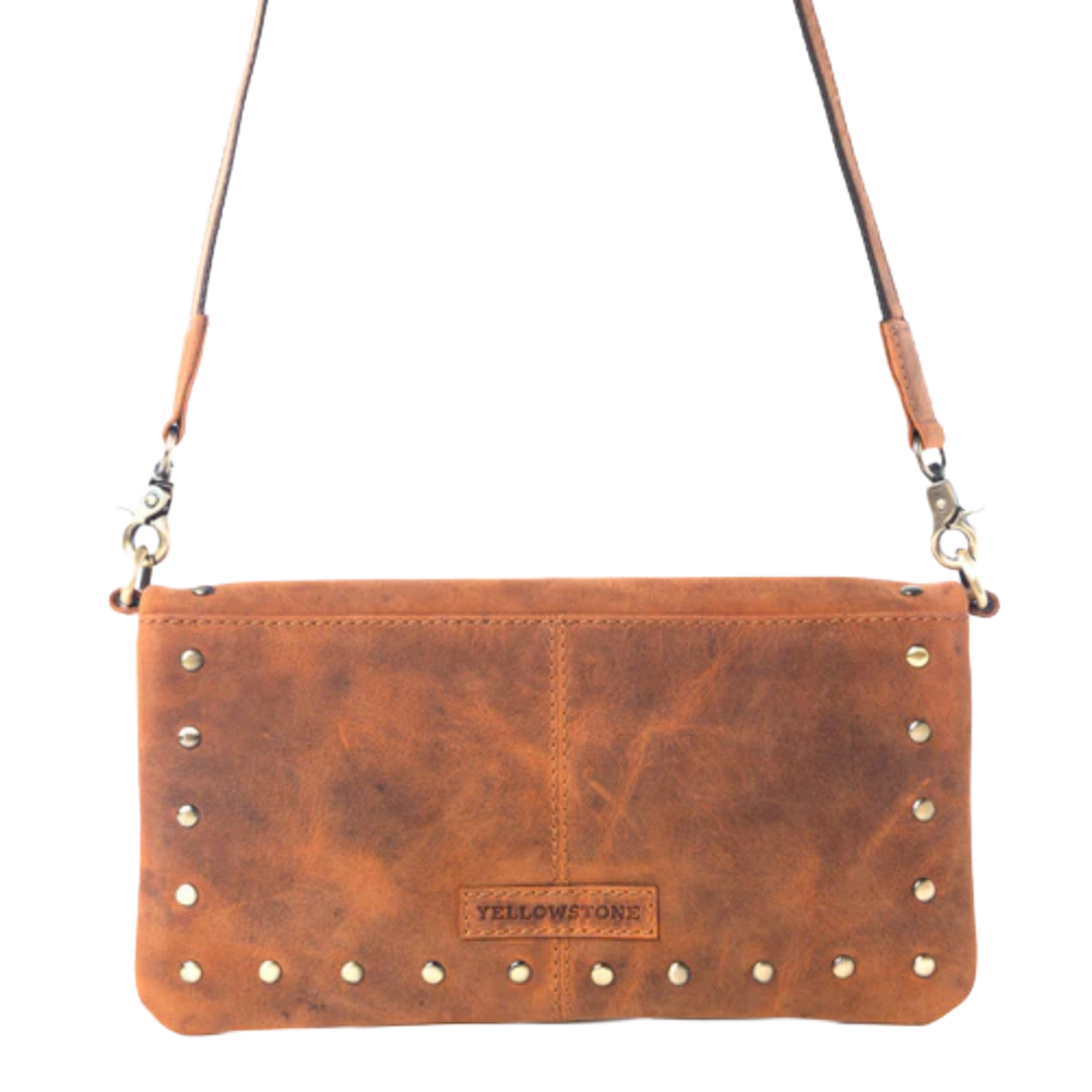 Myra Bag Ladies Yellowstone Amber Palisade Dark Brown Clutch S-13318