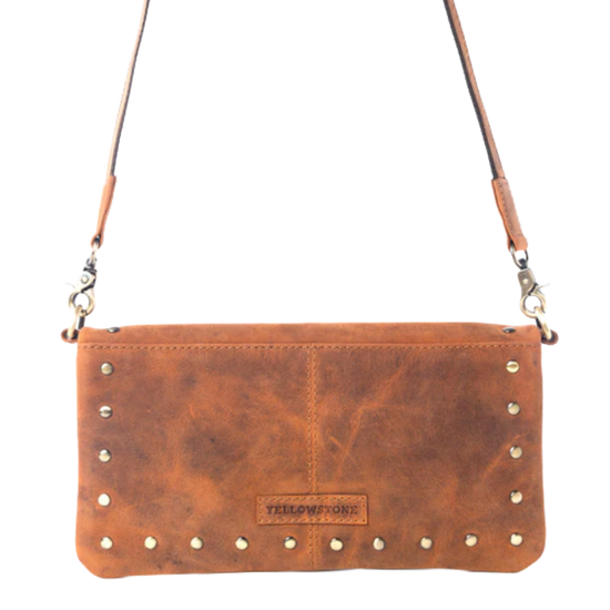 Myra Bag Ladies Yellowstone Amber Palisade Dark Brown Clutch S-13318