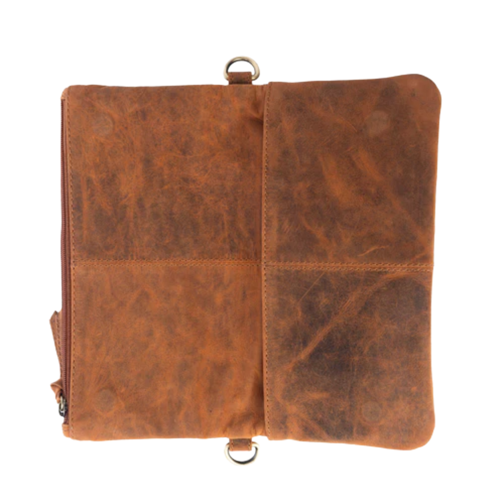 Myra Bag Ladies Yellowstone Amber Palisade Dark Brown Clutch S-13318