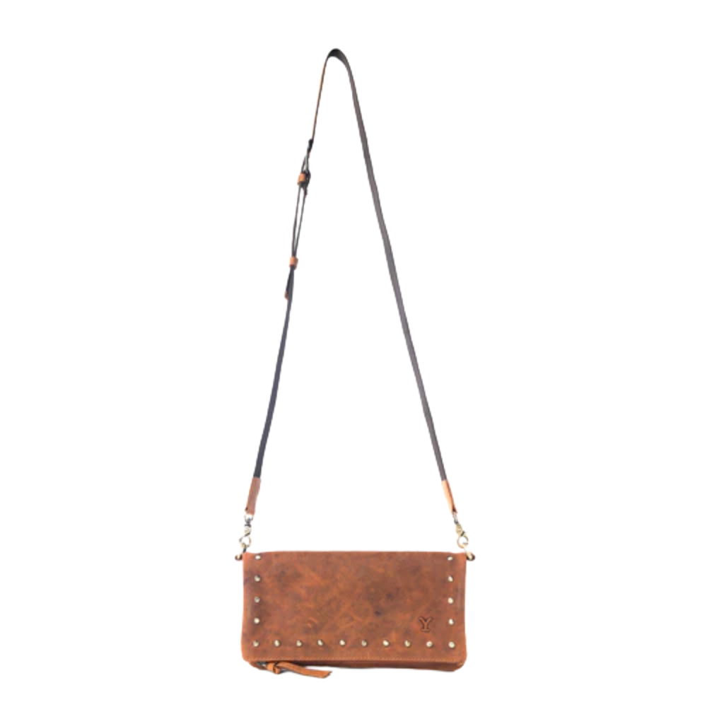 Myra Bag Ladies Yellowstone Amber Palisade Dark Brown Clutch S-13318