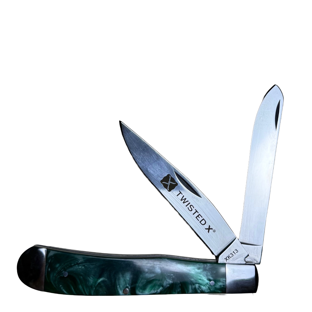 Twisted X Pearlized Turquoise Double Blade Pocket Knife XK313