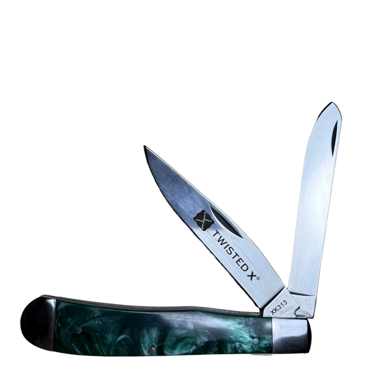 Twisted X Pearlized Turquoise Double Blade Pocket Knife XK313