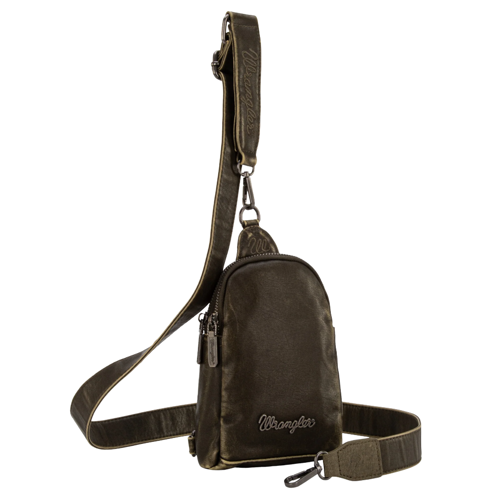 Wrangler Green PU Leather Sling Crossbody Bag WG87-824GN