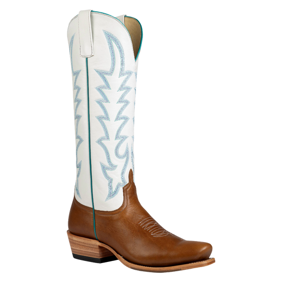 Macie Bean Ladies Natural Station White & Tan Western Tall Boots M9531