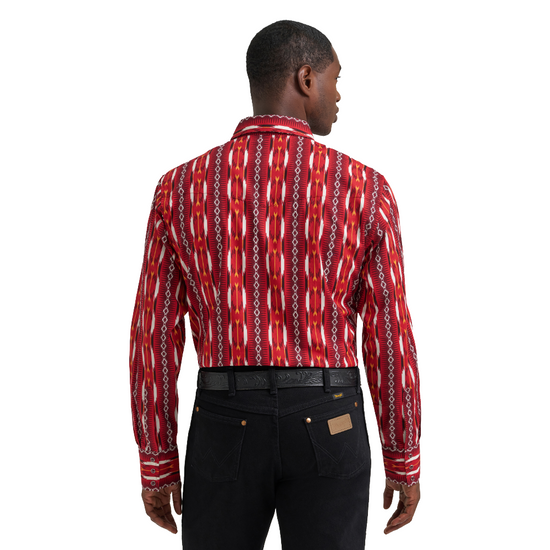Wrangler Men's Checotah Western Red Snap Dress Shirt 112374909