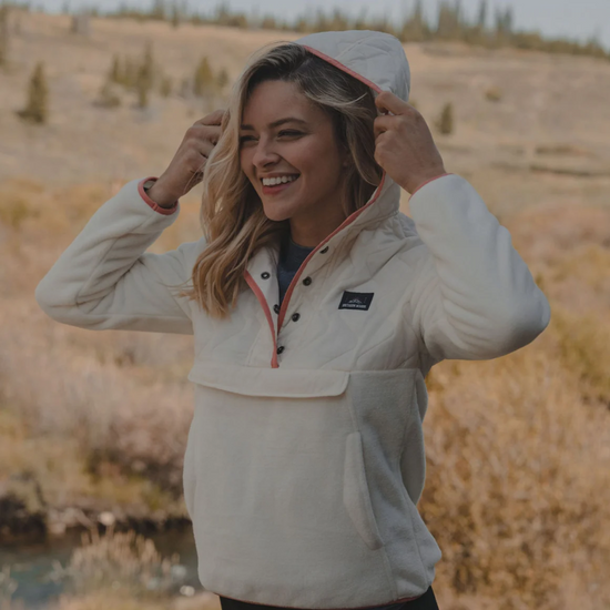 Southern Marsh Ladies Paige Marsupial Oatmeal Fleece Pullover OPGH-OAT