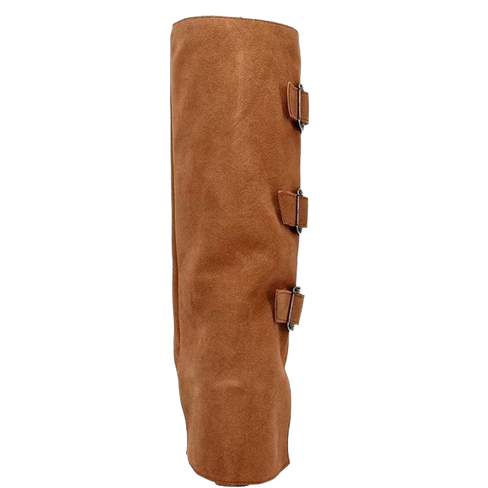 Dingo Ladies Suede Cuffed Buckle Bunny Camel Tall Boots DI2345