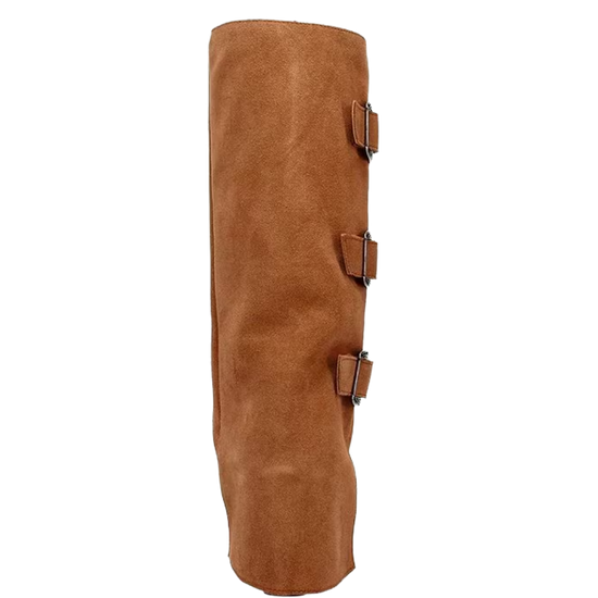 Dingo Ladies Suede Cuffed Buckle Bunny Camel Tall Boots DI2345