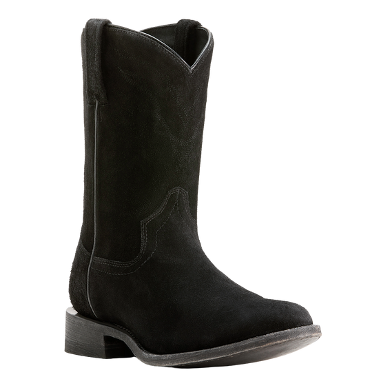 Ariat Men's Downtown Stonewashed Black Suede Western Boot 10053628