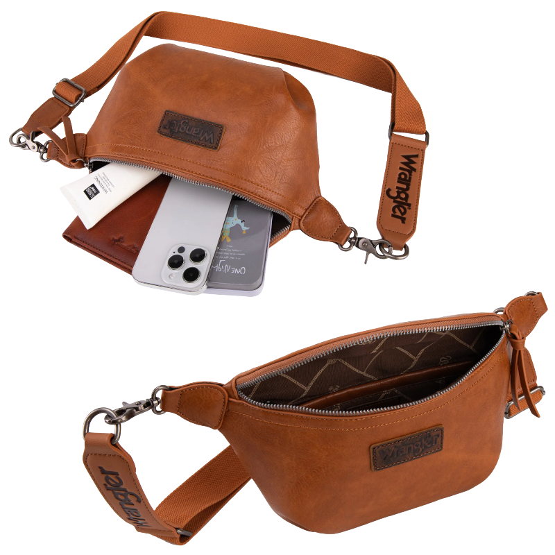 Wrangler Light Brown Fanny Pack Belt Sling Bag WG82-194LBR