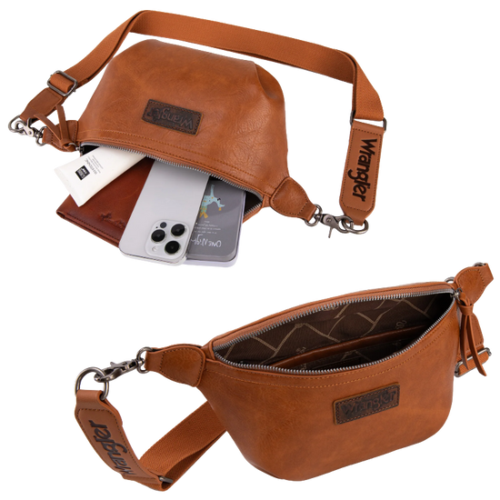 Wrangler Light Brown Fanny Pack Belt Sling Bag WG82-194LBR