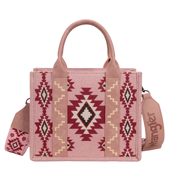 Wrangler Aztec Pattern Dual Sided Print Dark Pink Tote Bag WG226-8120SDPK