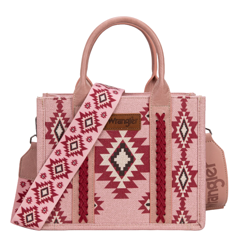 Wrangler Aztec Pattern Dual Sided Print Dark Pink Tote Bag WG226-8120SDPK