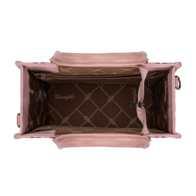 Wrangler Aztec Pattern Dual Sided Print Dark Pink Tote Bag WG226-8120SDPK