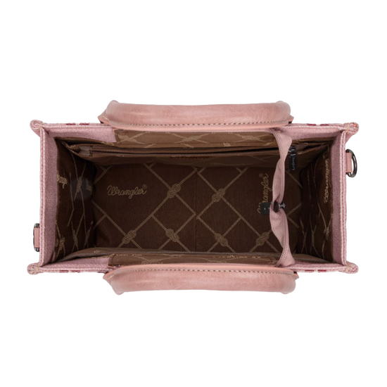 Wrangler Aztec Pattern Dual Sided Print Dark Pink Tote Bag WG226-8120SDPK